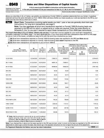 2022 Federal Tax Form 8949 📝 Get IRS Form 8949 2023: Printable PDF and ...