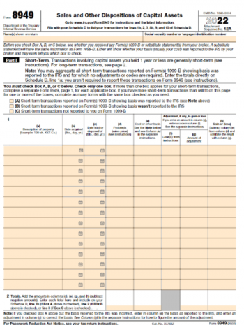 IRS Form 8949 For 2022 Instructions For 8949 Tax Form Printable PDF   Fillable Tg4ea Rs WX 350 